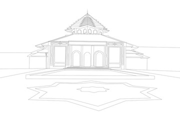 Architectural design of the mosque building