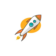 rocket ship launch space travel theme vector