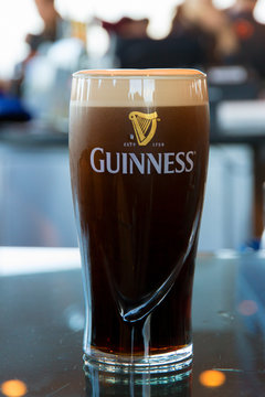 DUBLIN, IRELAND - FEB 15, 2014:  Pint of Guinness, the popular Irish beer