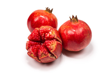 Sweet pomegranate isolated on white background.