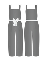Grey woman jumpsuit. vector illustration
