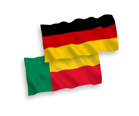 Flags of Benin and Germany on a white background