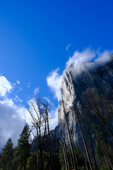 sky and clouds yosemite national park waterfall cloudy mountain 