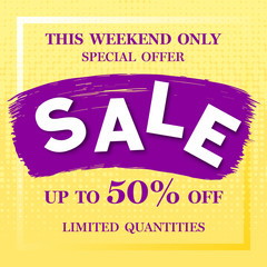 Obraz premium Sale banner template design. Big sale special offer. End of season special offer banner. Flash discount template promotion design. Vector illustration. Business label percent vector illustration.