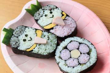 ひな祭り 飾り巻き寿司