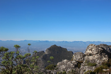 view of afrrican mountains from table mountain