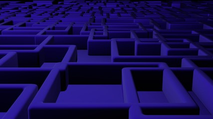 Obraz premium Blue rectangle background of hexagon pattern showing technology and development with shallow death of field