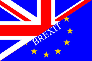 Fototapeta na wymiar Brexit poster about UK leaving EU. Vector illustration design with Great Britain and Europe flags. 