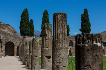Pompeii, an ancient Roman city near modern Naples in the Campania region of Italy, that was buried...
