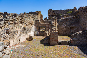 Pompeii, an ancient Roman city near modern Naples in the Campania region of Italy, that was buried...