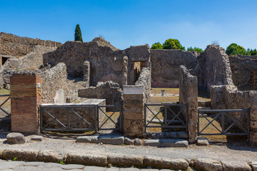 Pompeii, an ancient Roman city near modern Naples in the Campania region of Italy, that was buried...