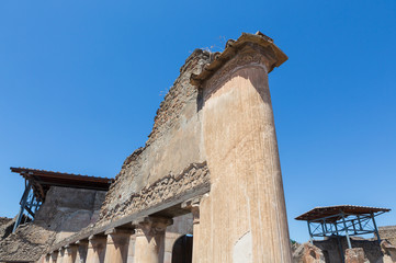Pompeii, an ancient Roman city near modern Naples in the Campania region of Italy, that was buried...