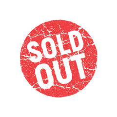 Sold stamp vector icon background. Sold out seal sign grunge badge
