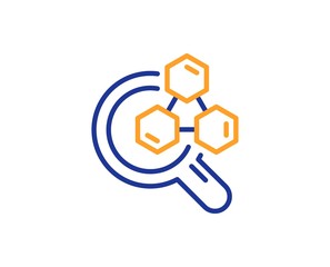 Laboratory research sign. Chemistry lab line icon. Analysis symbol. Colorful outline concept. Blue and orange thin line chemistry lab icon. Vector