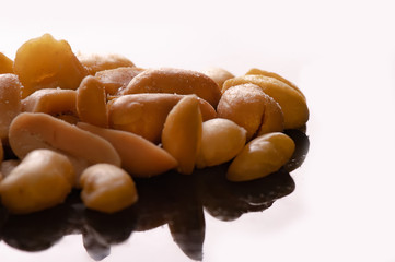 Roasted peanuts, sprinkled with salt
