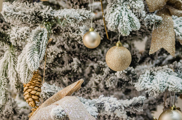 New Year decorative balls on the tree