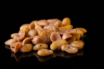 Roasted peanuts, sprinkled with salt