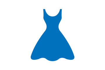 women blue dress icon vector illustration
