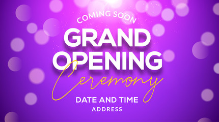 Naklejka na ściany i meble Grand Opening ceremony poster concept invitation. Grand opening event decoration party template