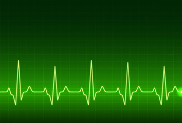 ECG heartbeat monitor, cardiogram heart pulse line wave. Electrocardiogram medical background