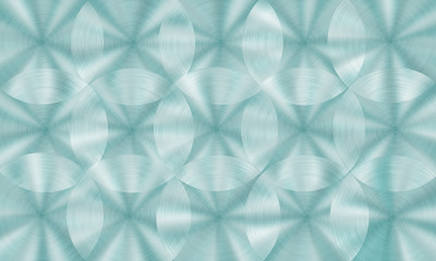 Fototapeta premium Abstract shiny metal background with circular brushed texture in light blue colors