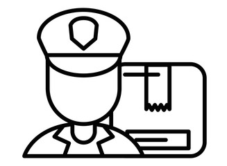 postman worker with box carton