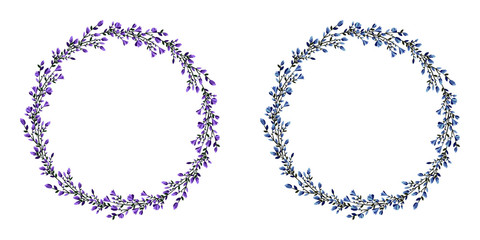 Decorative floral wreath with magnolia flowers