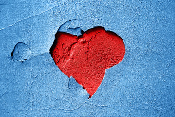 Blue background plaster red heart