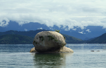 A Big Stone in the Sea near Paraty, Brazil