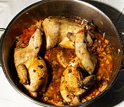Perdices en salsa