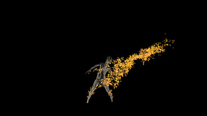 Growing Tree in a shape of a Human. Eco Concept. 3D rendering.