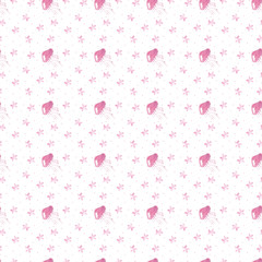  Seamless pattern of watercolor sea pink jellyfish and star on a white background. Use for invitations, birthdays, menus