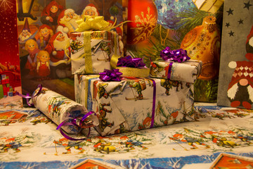 Naklejka na ściany i meble Merry Christmas 2020 New year gifts
