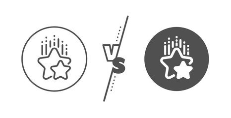 Star rating sign. Versus concept. Ranking stars line icon. Best rank symbol. Line vs classic ranking stars icon. Vector