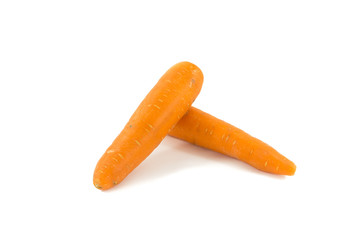 Fresh carrot isolated on white background.