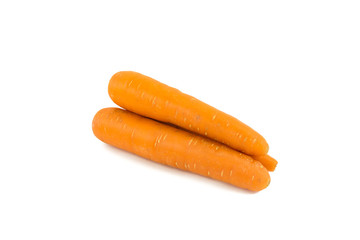 Fresh carrot isolated on white background.