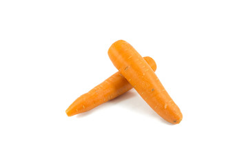 Fresh carrot isolated on white background.