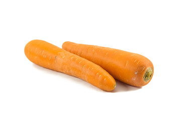 Fresh carrot isolated on white background.
