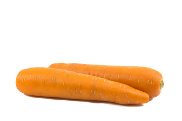 Fresh carrot isolated on white background.