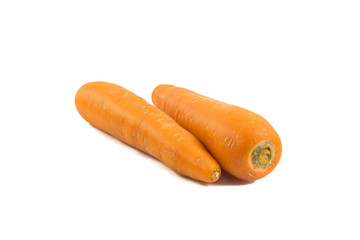 Fresh carrot isolated on white background.