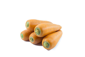Fresh carrot isolated on white background.