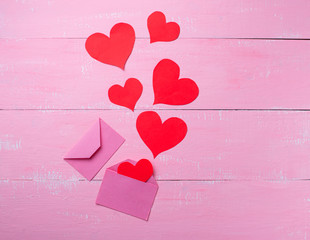 Valentines Day background on pink