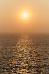 Stunning sunset at the sea in India. Arambol, GOA