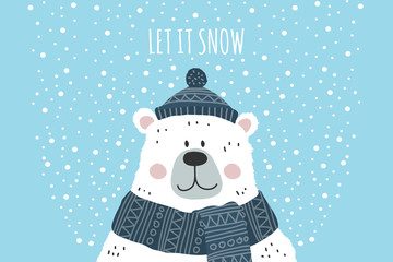 Winter Holidays | Polar Bear In Snow 