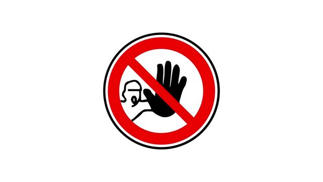 DO NOT ENTER safety sign animation on a white background