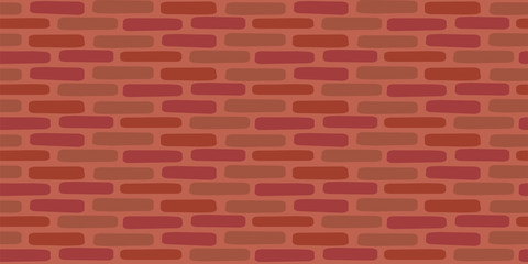Red brick wall seamless vector pattern background.