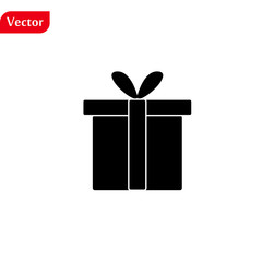 vector blue gift box icon, christmas present wrapped with a bow