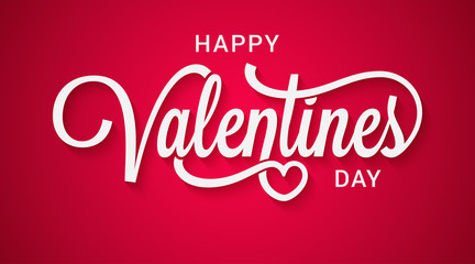 Valentines day lettering. Happy Valentine sing red