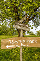 Schild Moststrasse, Österreich, NIederösterreich, Mostviertel