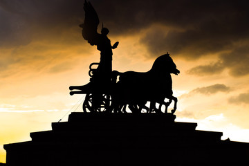 horse silhouette of horseman on a background